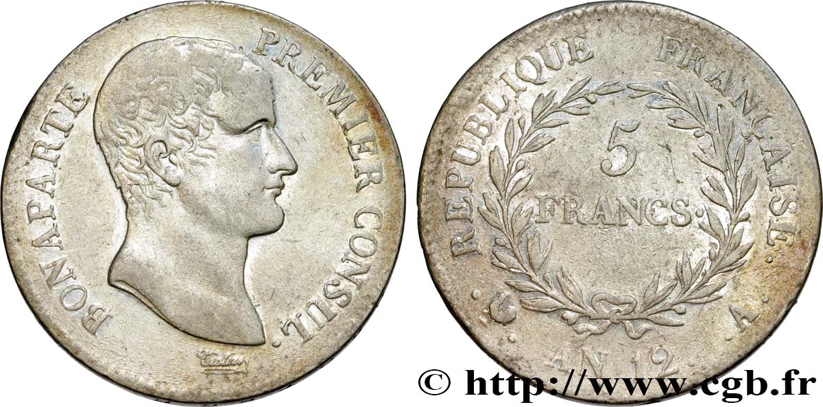 5 francs Bonaparte Premier Consul 1804 Paris F.301/9 SS 