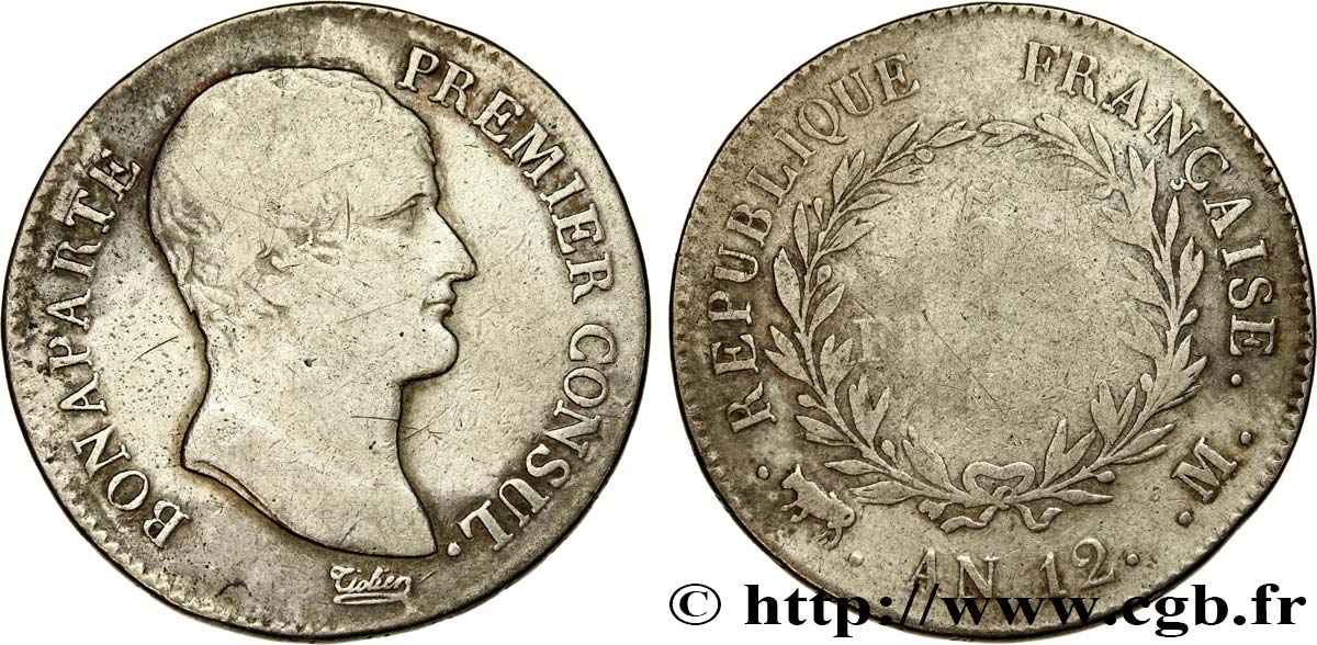 5 francs Bonaparte Premier Consul 1804 Toulouse F.301/20 RC 