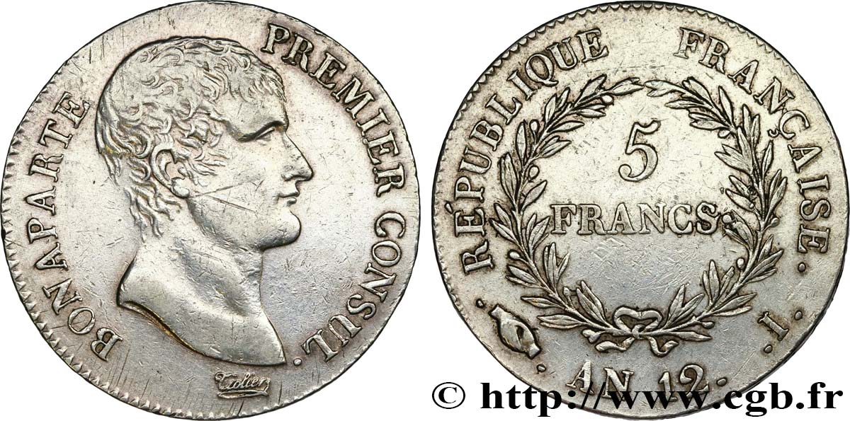 5 francs Bonaparte Premier Consul 1804 Limoges F.301/16 MBC 