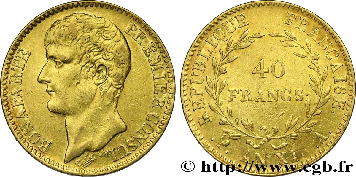 40 francs or Bonaparte Premier Consul 1803 Paris F.536/1 q.SPL 