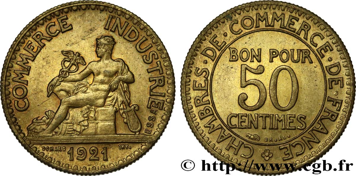 Essai de 50 centimes, Chambres de Commerce 1921  F.191/2 fST64 