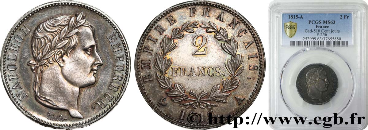 2 francs Cent-Jours 1815 Paris F.256/1 MS63 PCGS