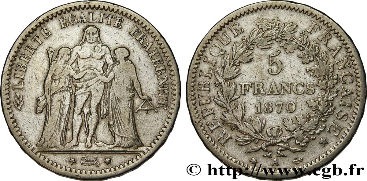 5 francs Hercule 1870 Paris F.334/1 BC25 