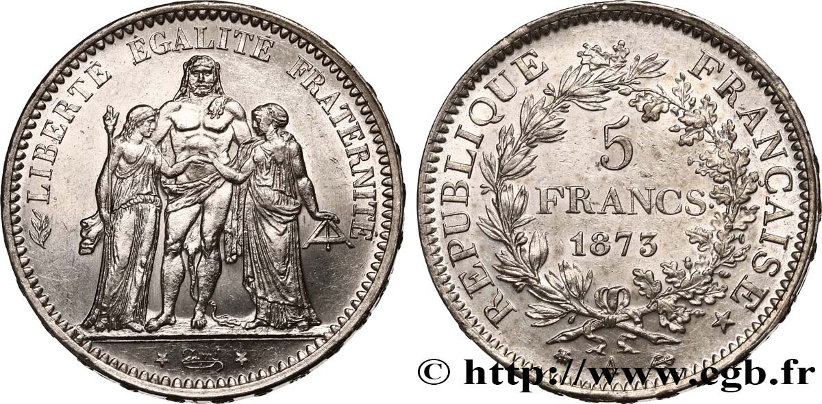 5 francs Hercule 1873 Paris F.334/9 SPL 