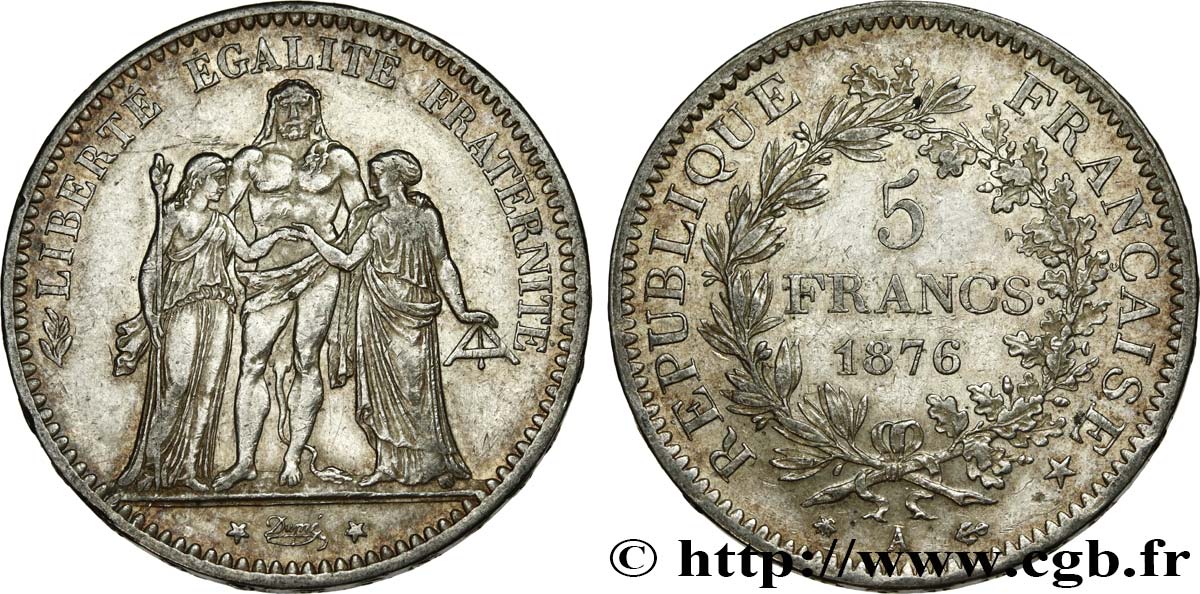 5 francs Hercule 1876 Paris F.334/17 AU 