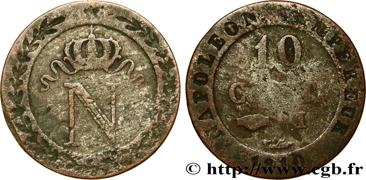 10 cent. à l N couronnée 1810 Limoges F.130/22 B 