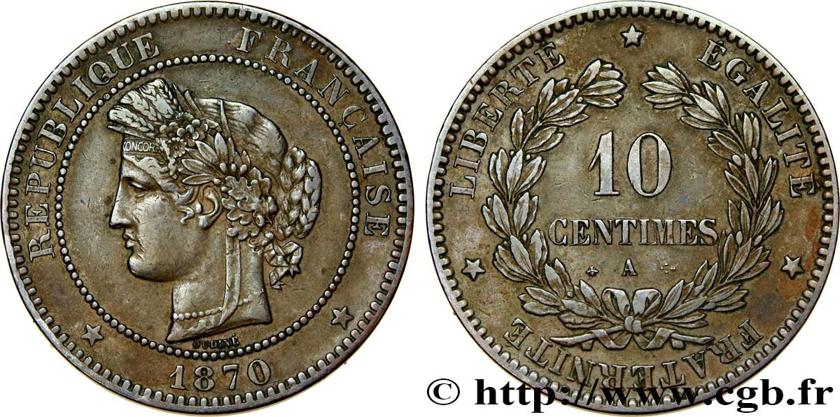 10 centimes Cérès 1870 Paris F.135/4 BC35 