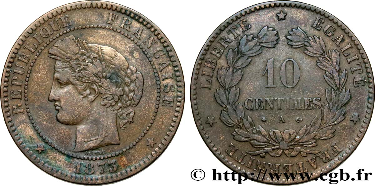 10 centimes Cérès 1873 Paris F.135/10 BC25 