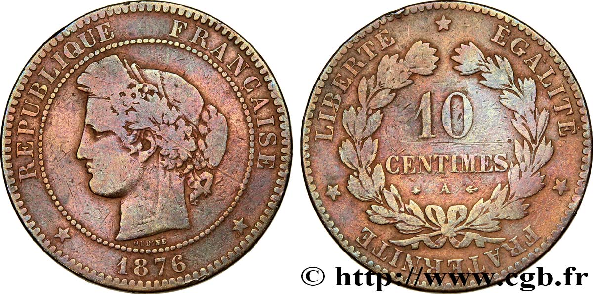 10 centimes Cérès 1876 Paris F.135/16 B10 