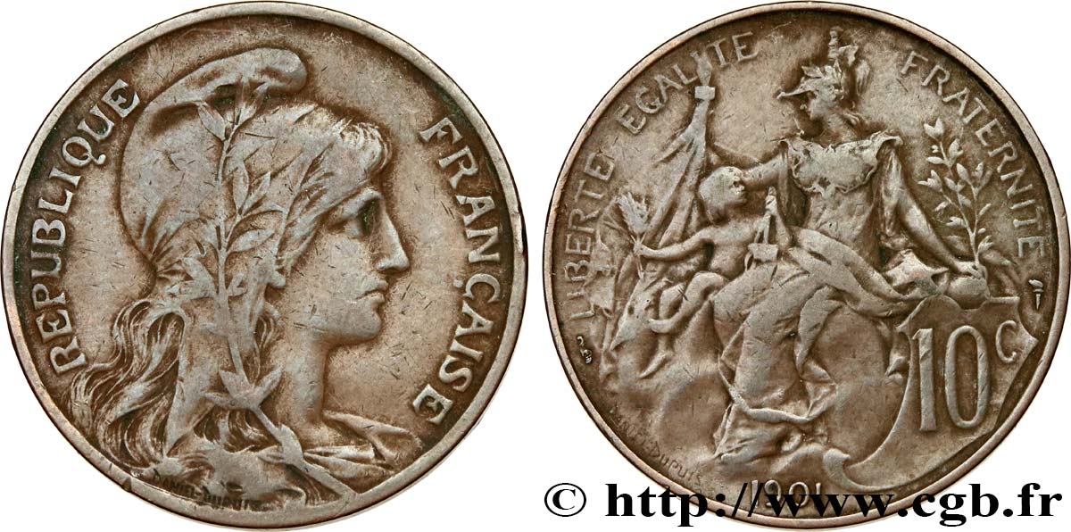 10 centimes Daniel-Dupuis 1901  F.136/10 VF20 