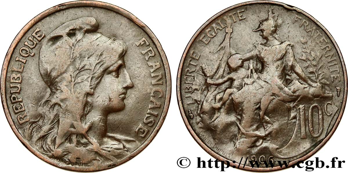 10 centimes Daniel-Dupuis 1906  F.136/15 VF20 