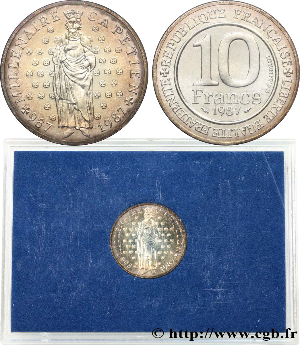 Brillant Universel argent 10 francs Millénaire Capétien 1987 Paris F5.1301  4 SPL 