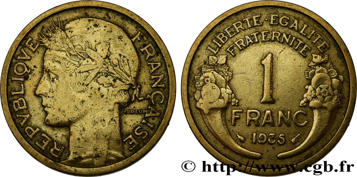 1 franc Morlon 1935 Paris F.219/6 VF 