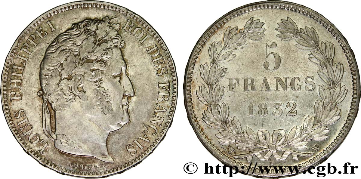 5 francs IIe type Domard 1832 Lille F.324/13 q.SPL 