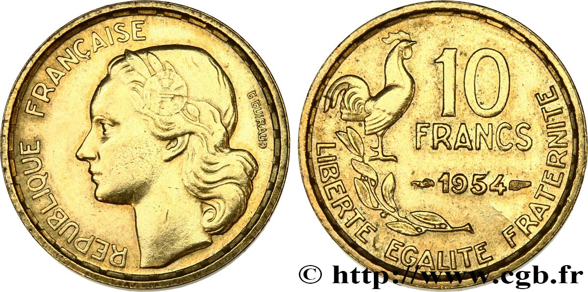 10 francs Guiraud 1954  F.363/10 SPL 