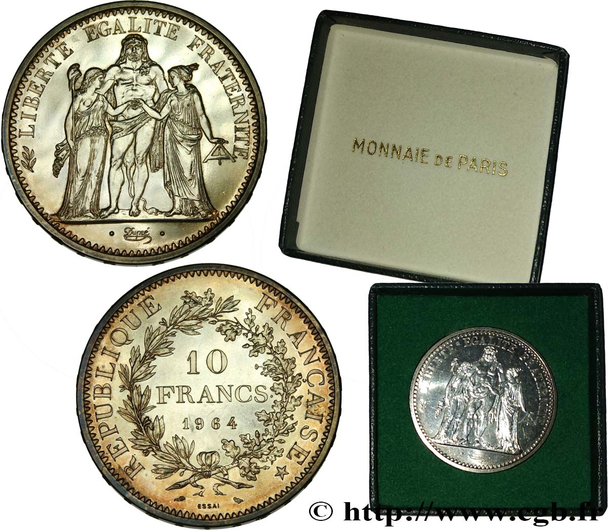 Essai de 10 francs Hercule 1964 Paris F.364/2 MS63 
