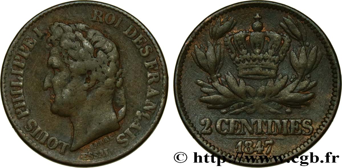 Essai de 2 centimes 1847 Paris VG.2998  VF 