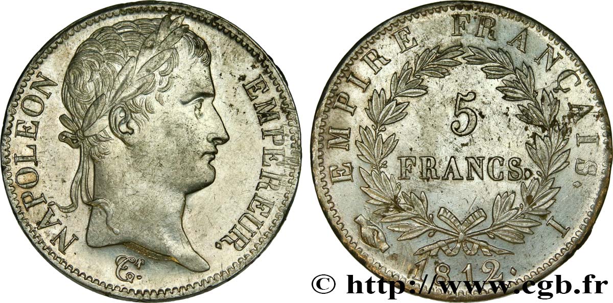 5 francs Napoléon Empereur, Empire français 1812 Limoges F.307/46 EBC 