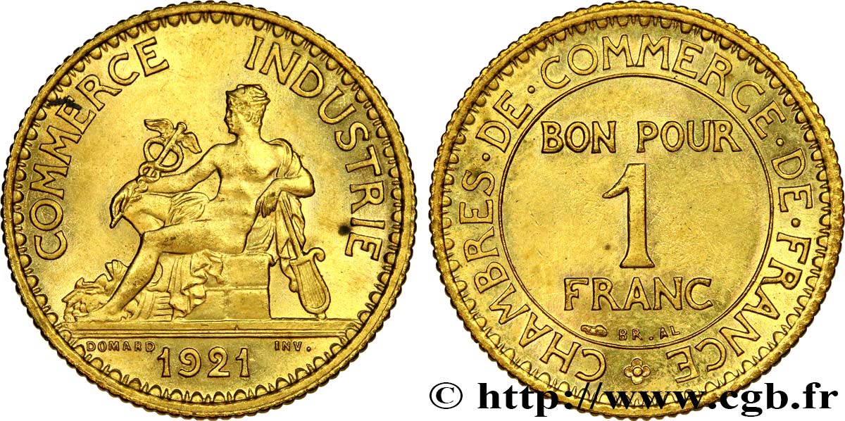 1 franc Chambres de Commerce 1921 Paris F.218/3 VZ58 
