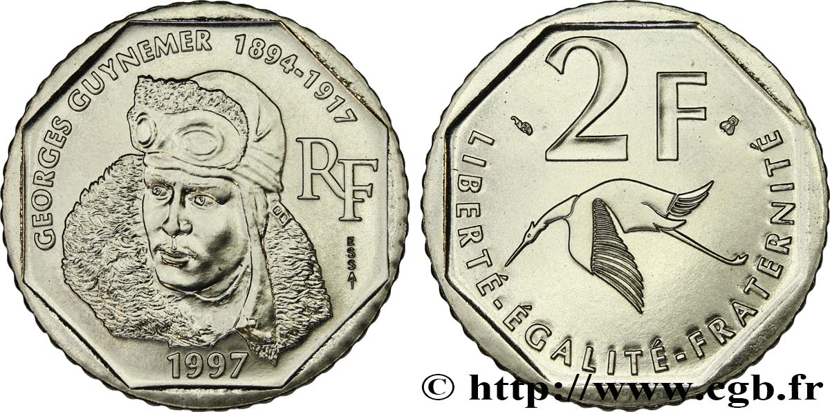 Essai de 2 francs Georges Guynemer 1997 Pessac F.275/1 FDC 