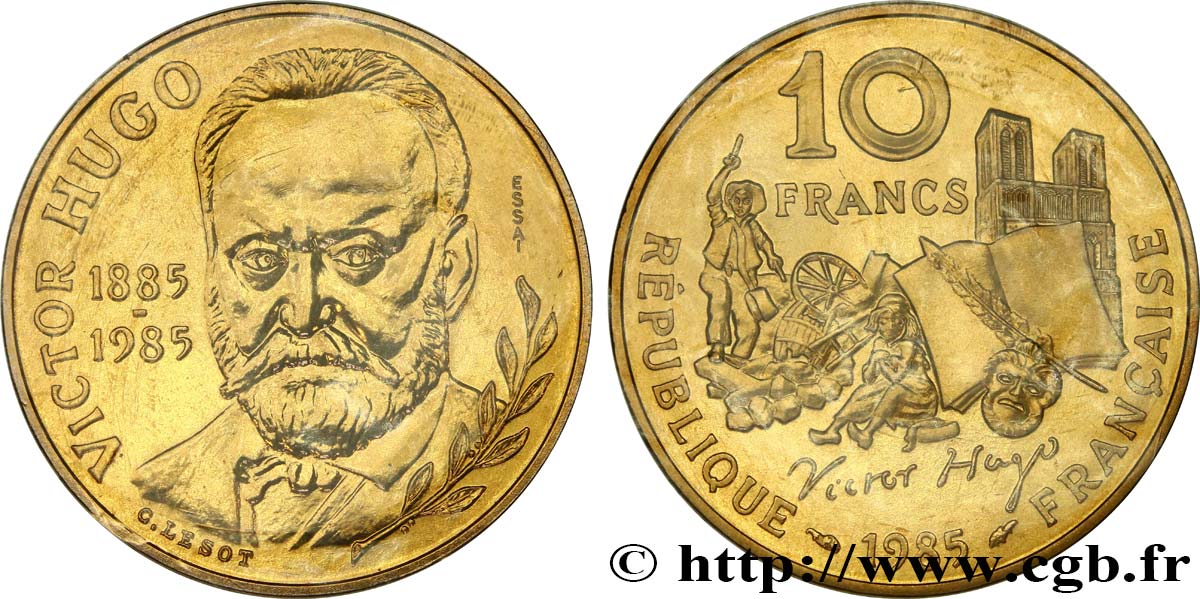 Essai de 10 francs Victor Hugo 1985 Pessac F.370/1 FDC 