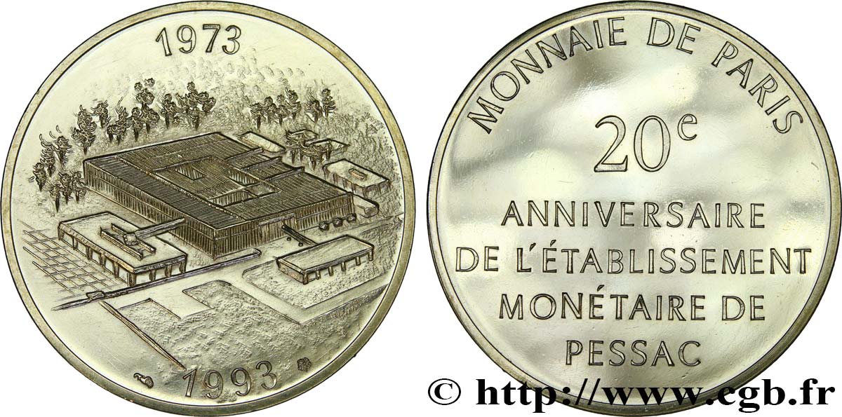 Module de 100 francs - 20e anniversaire de l’établissement monétaire de Pessac 1993 Paris GEM.243 1 SPL 