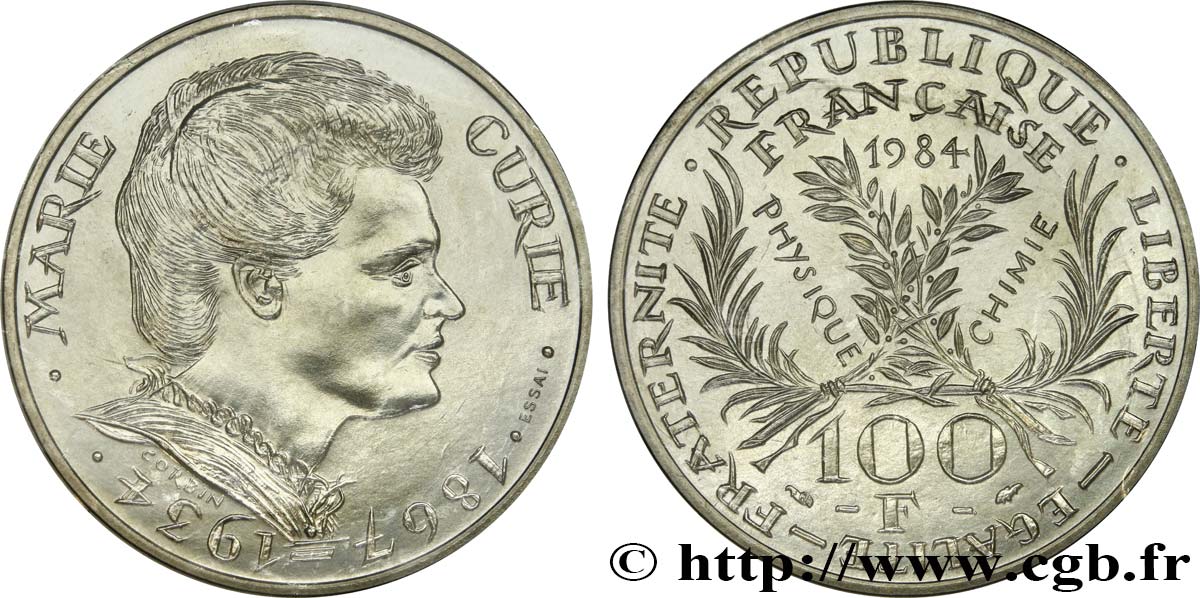 Essai de 100 francs Marie Curie 1984 Pessac F.452/1 ST 