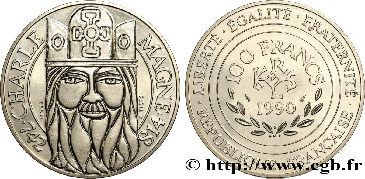 Essai de 100 francs Charlemagne 1990 Paris F.458/1 MS 