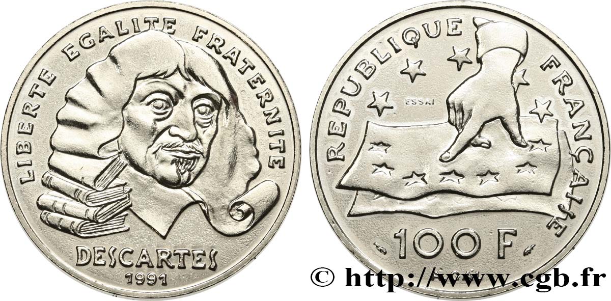 Essai de 100 francs Descartes 1991 Pessac F.459/1 AU 