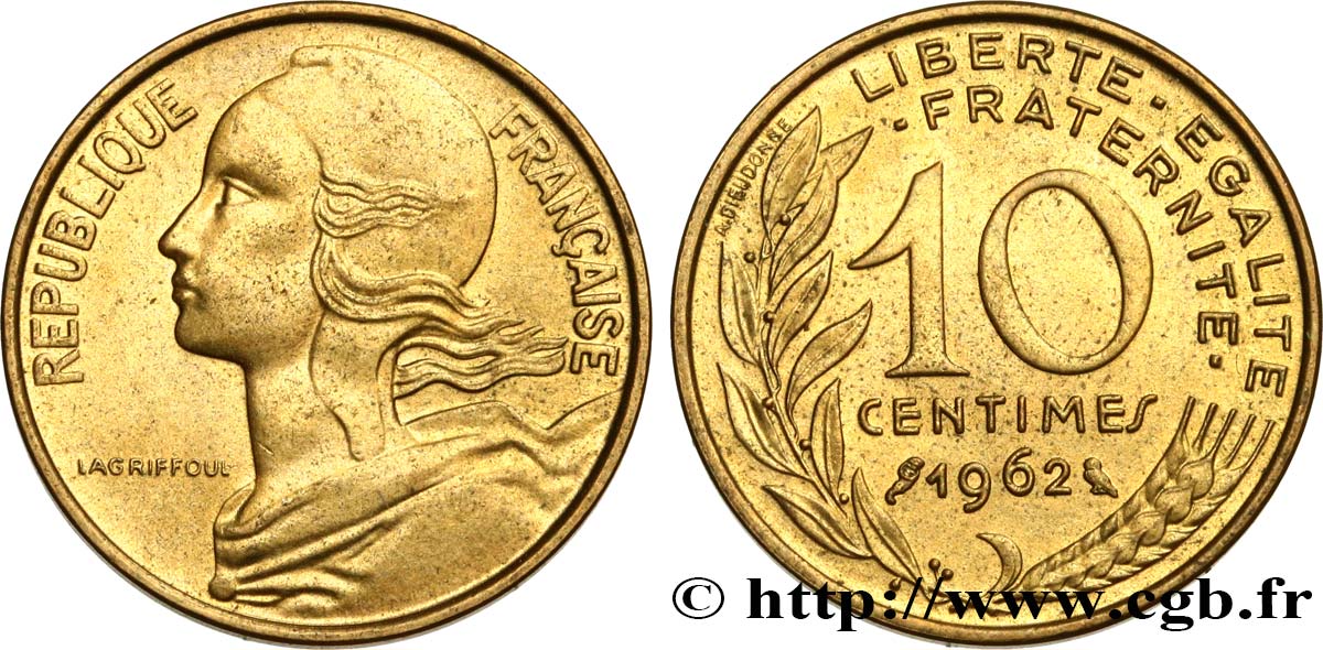 10 centimes Marianne 1962 Paris F.144/2 EBC61 