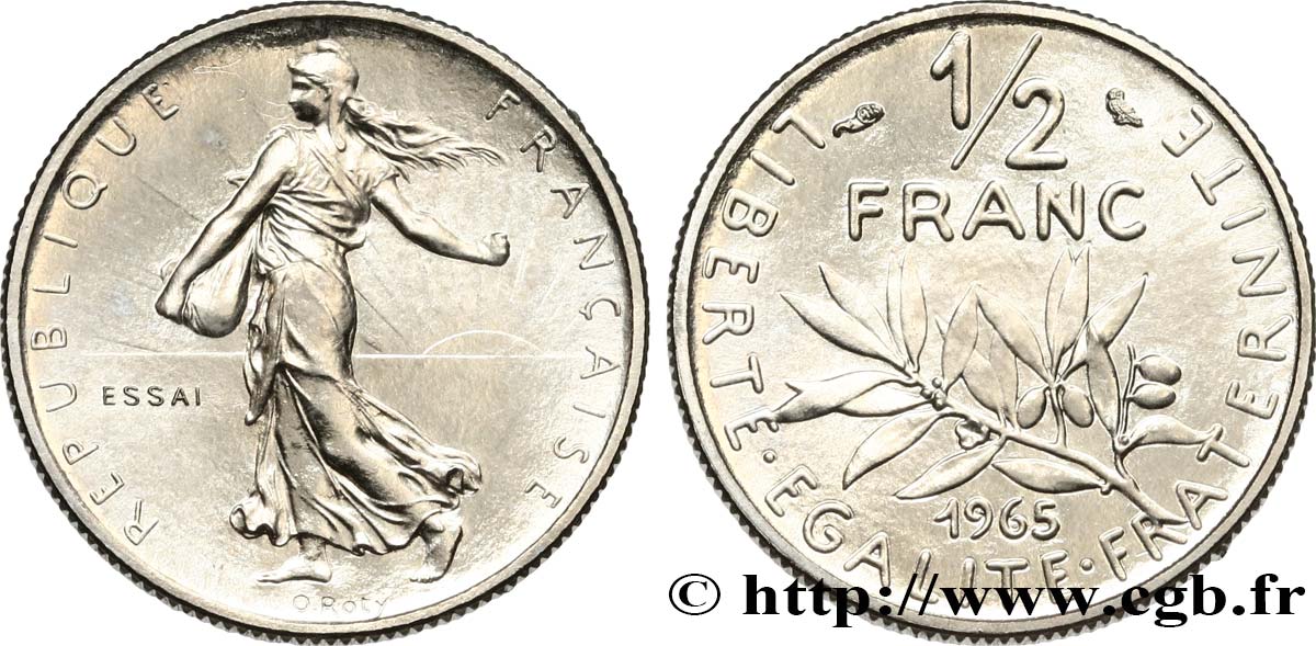Essai du 1/2 franc Semeuse 1965 Paris F.198/2 MS 