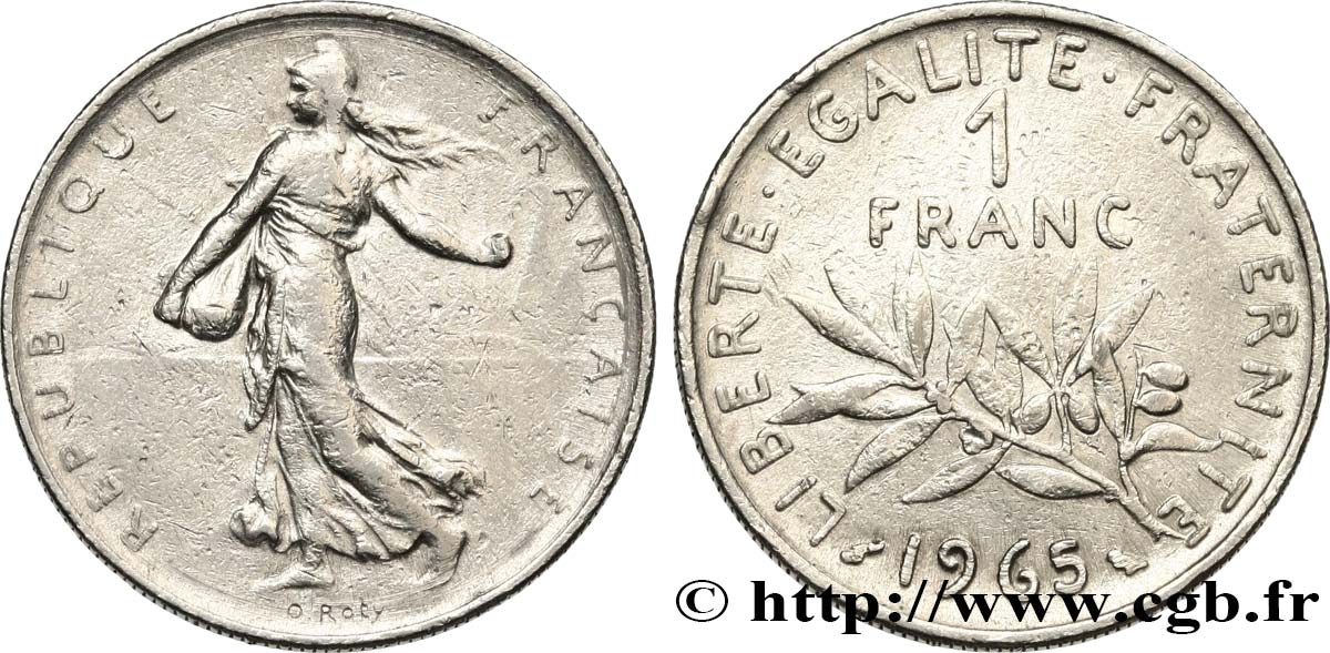 1 franc Semeuse, nickel, petite chouette 1965 Paris F.226/10 BC35 