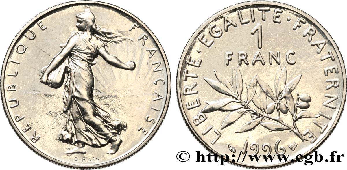 1 franc Semeuse, nickel 1996 Pessac F.226/44 MS64 