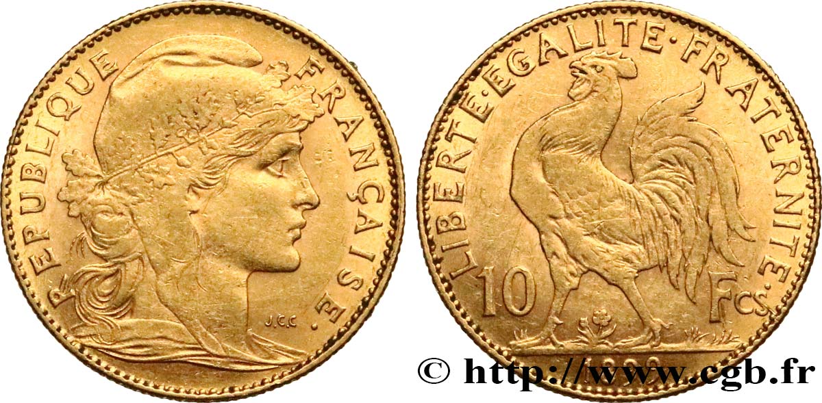 10 francs or Coq 1899 Paris F.509/1 TTB45 