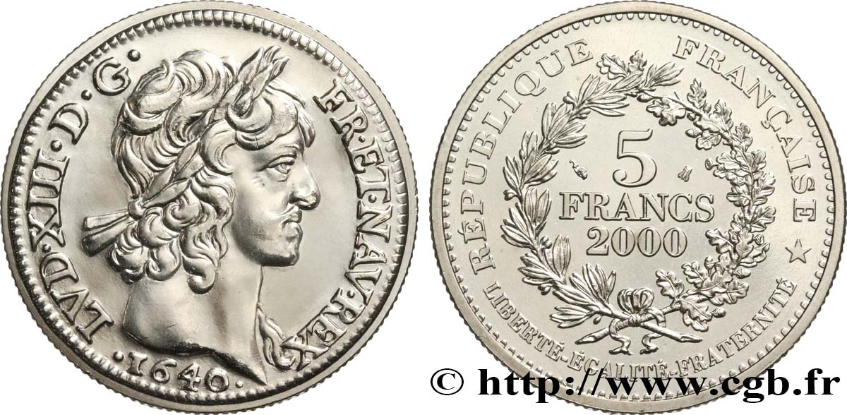 5 francs Louis d’or de Louis XIII 2000 Paris F.352/1 MS 