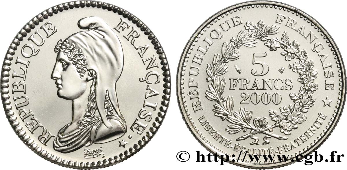 5 francs La Liberté de Dupré 2000 Paris F.353/1 MS 