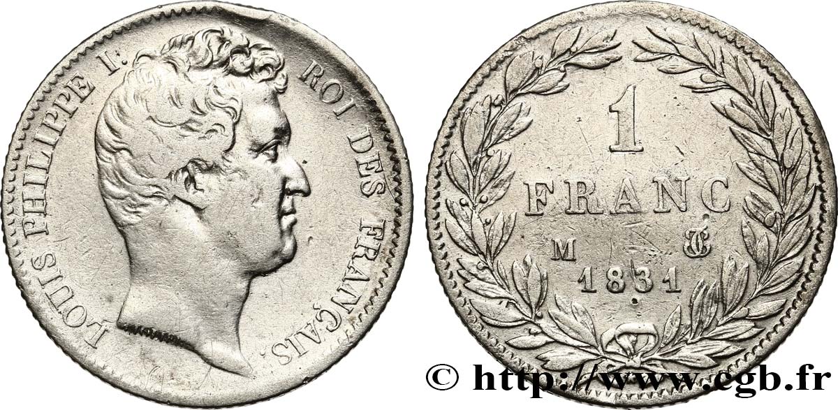 1 franc Louis-Philippe, tête nue 1831 Toulouse F.209/9 VF30 
