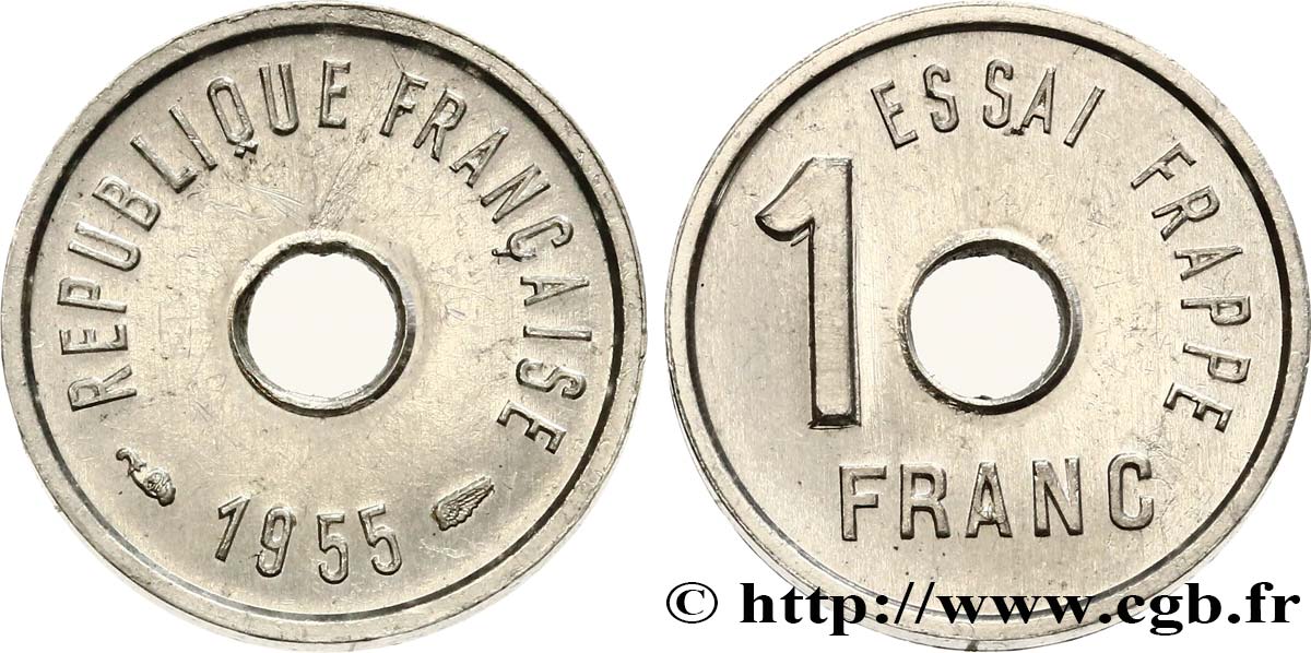 Essai de frappe de 1 franc 1955  GEM.103 3 SUP+ 