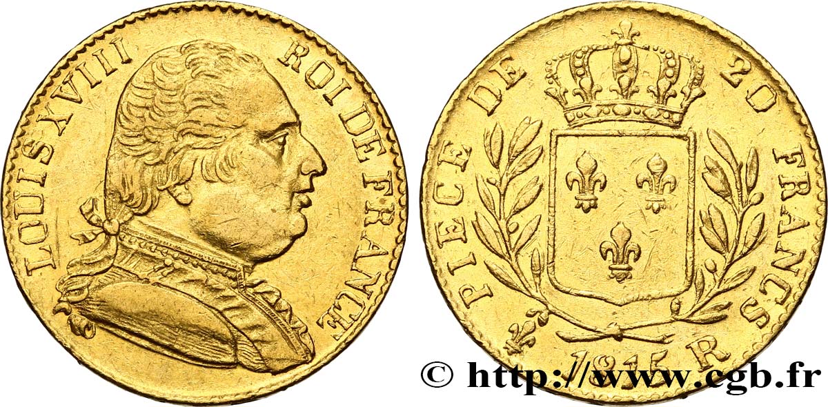 20 francs or Londres 1815 Londres F.518/1 XF48 