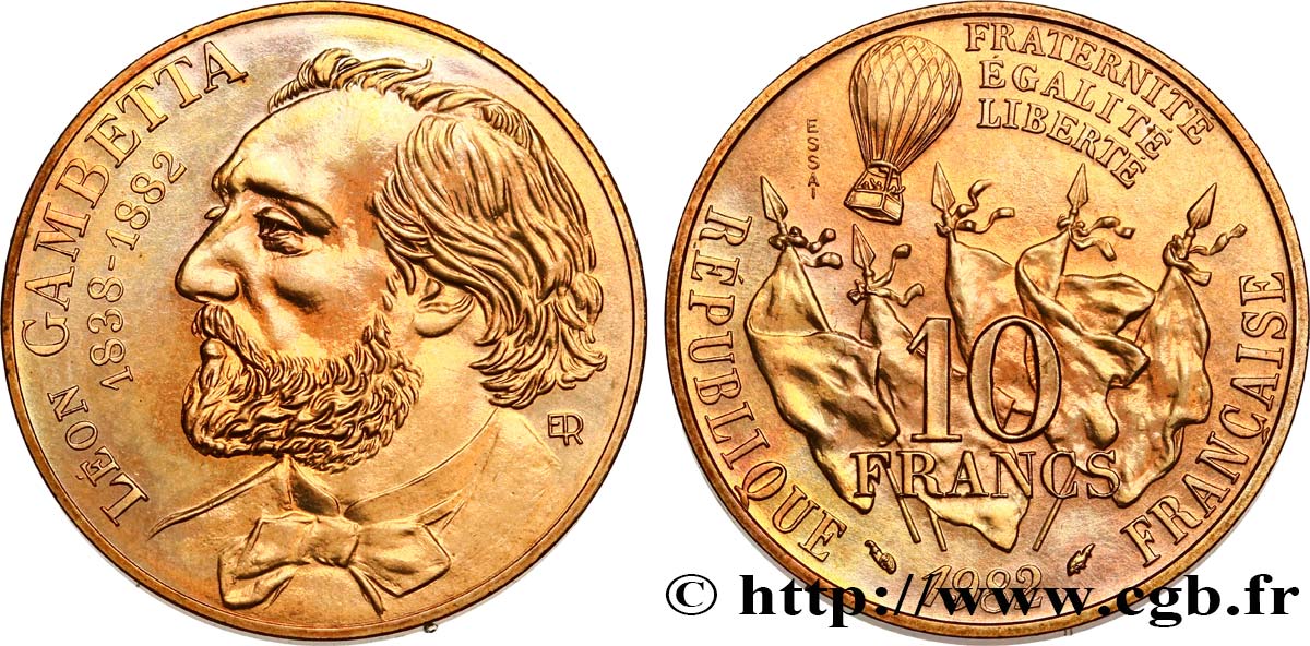 Essai de 10 francs Gambetta 1982 Pessac F.366/1 SUP62 