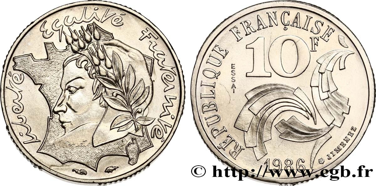 Essai de 10 francs Jimenez 1986 Pessac F.373/1 SC64 