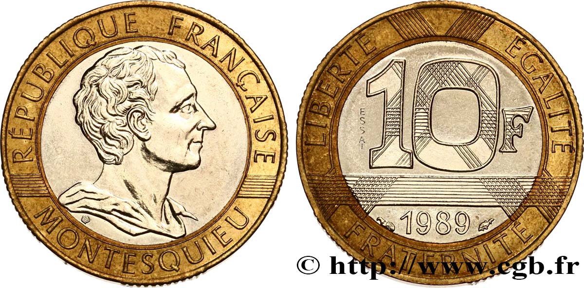 Essai de 10 francs Montesquieu 1989 Pessac F.376/1 MS60 