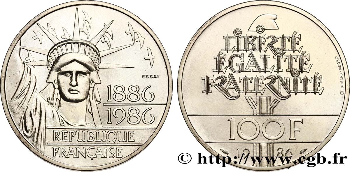 Essai de 100 francs Liberté (Statue de la) 1986 Pessac F.454/1 MS 