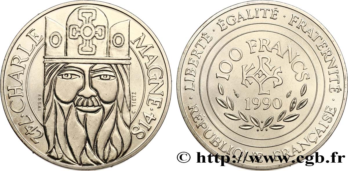 Essai de 100 francs Charlemagne 1990 Paris F.458/1 MS 