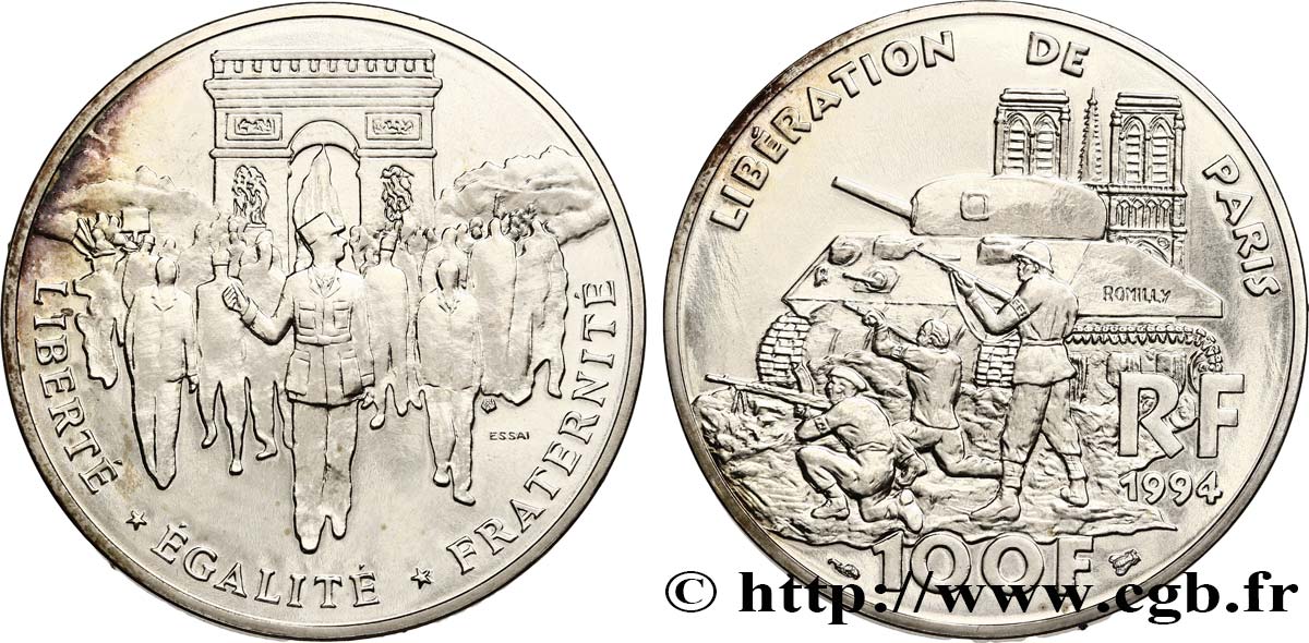 Essai de 100 francs Libération de Paris 1994 Pessac F.462/1 MS 