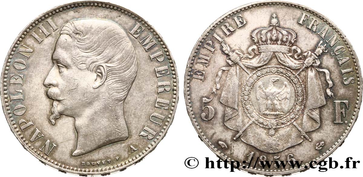 5 francs Napoléon III, tête nue 1856 Paris F.330/6 S35 