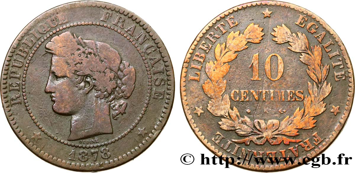 10 centimes Cérès 1878 Bordeaux F.135/21 F12 