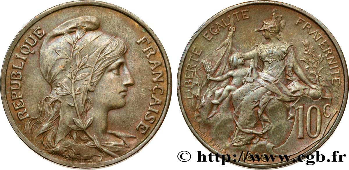 10 centimes Daniel-Dupuis 1898  F.136/5 AU58 