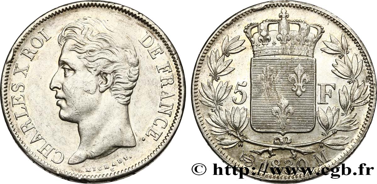 5 francs Charles X, 2e type 1830 Toulouse F.311/48 MBC+ 
