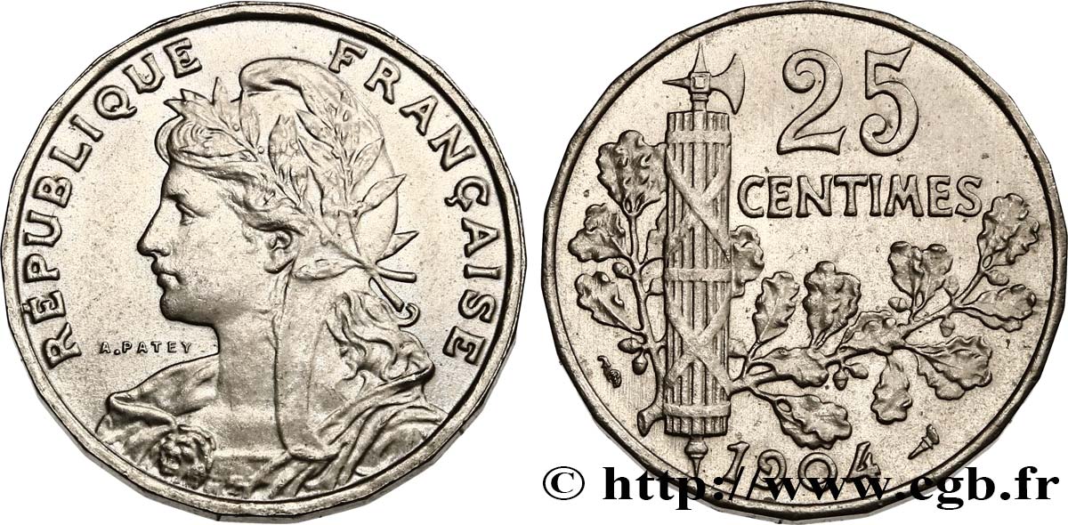 25 centimes Patey, 2e type 1904  F.169/2 fST63 